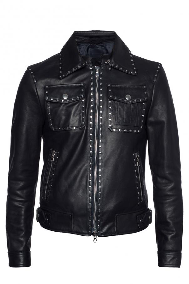 Studded biker jacket Diesel Black Gold Vitkac Australia